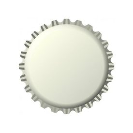 Capac metal pentru sticle de bere - alb 100 buc