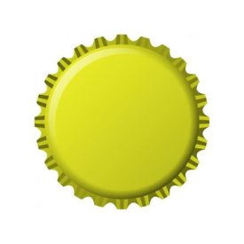 Capac metal pentru sticle de bere - galben 100 buc